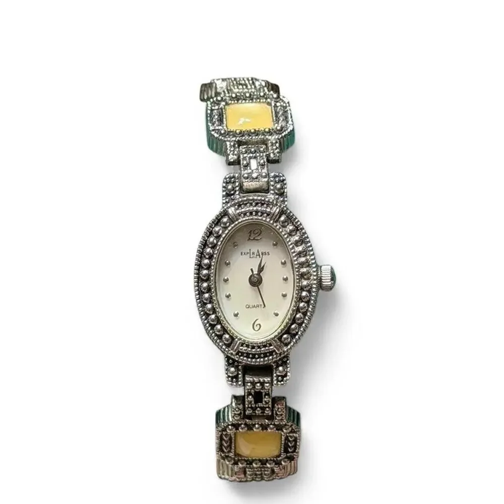 Beautiful silver watch with gold